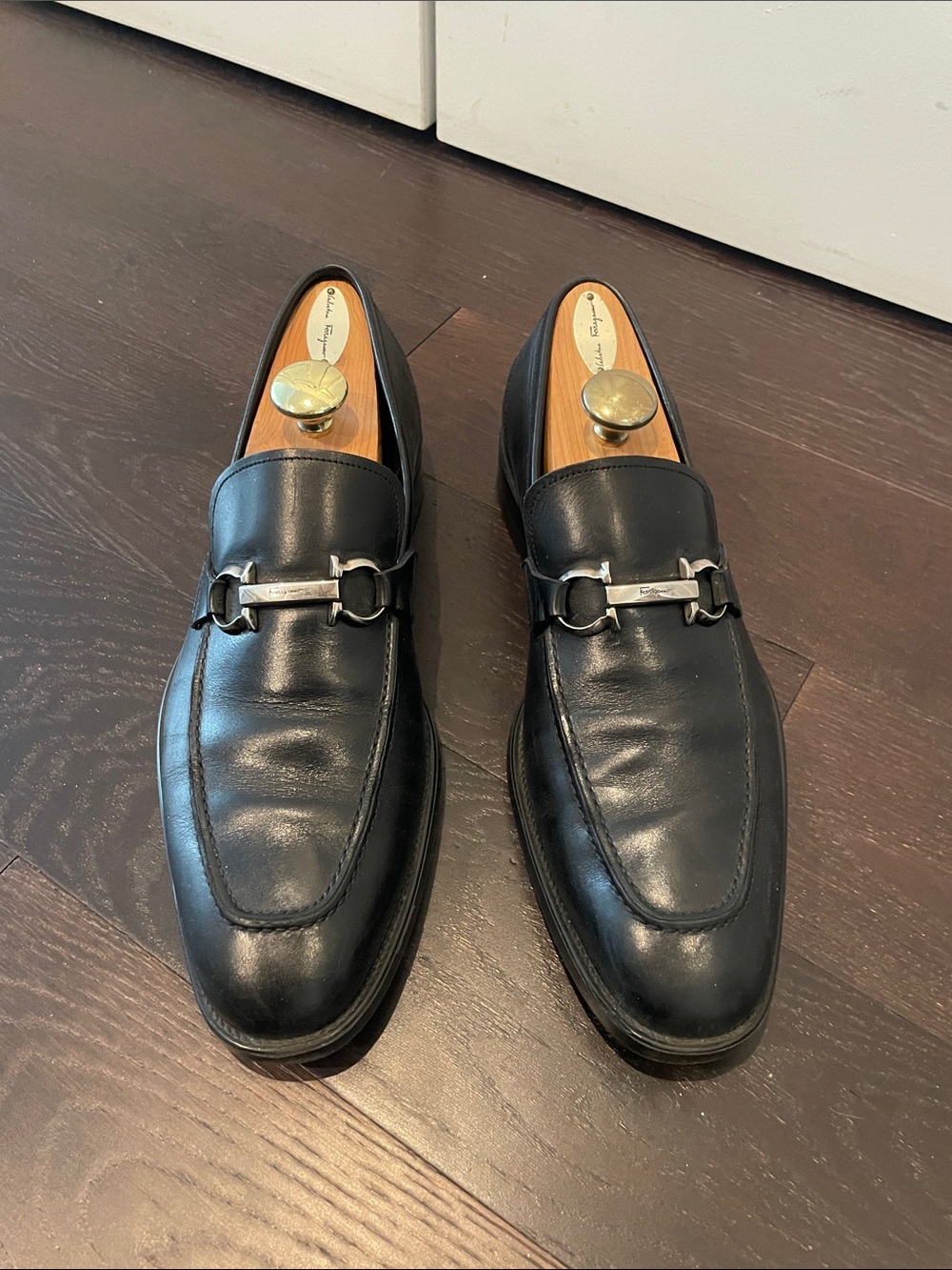 Men’s Salvatore Ferragamo Black Leather Horsebit Loafers